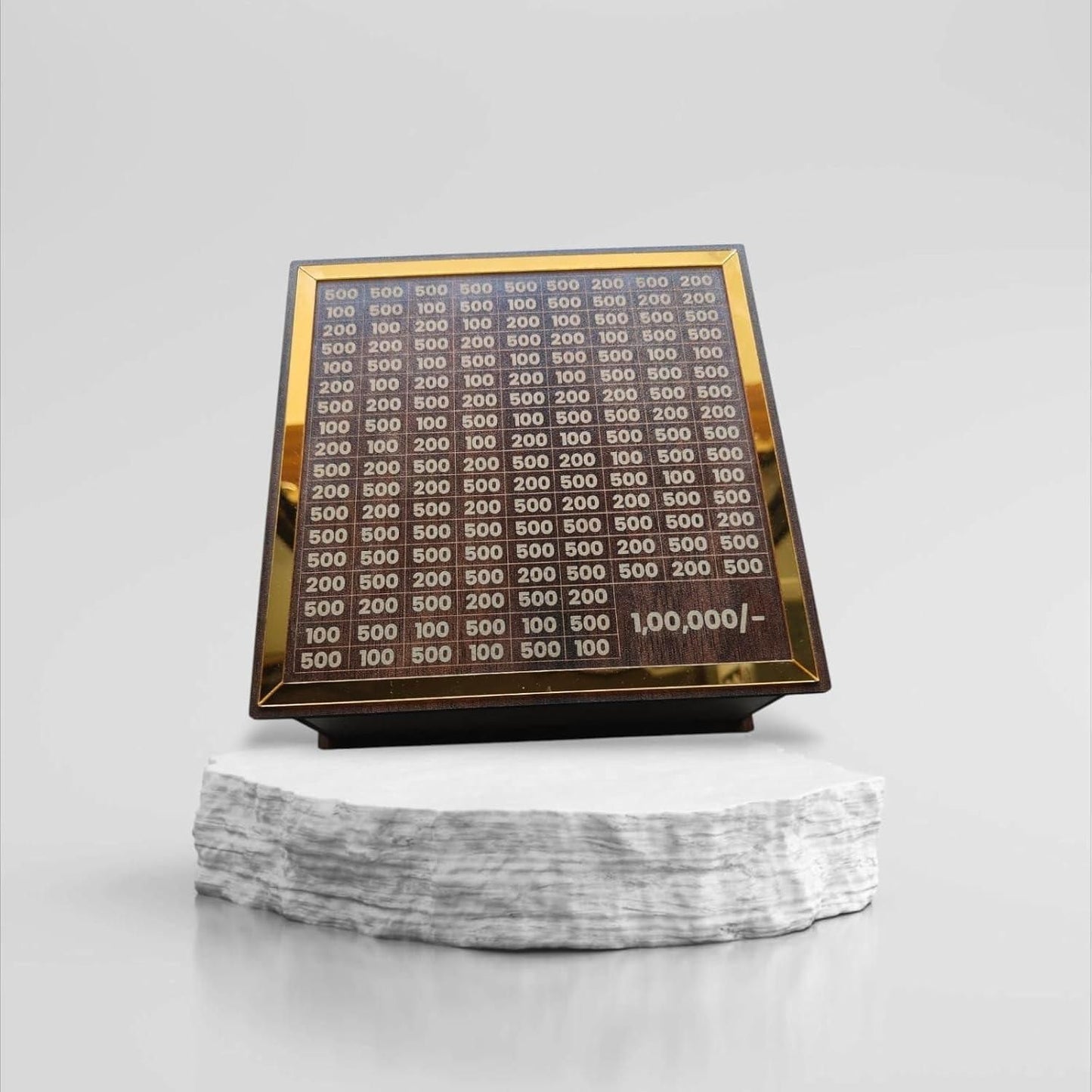 1 Lakh Savings Challenge Wooden Box