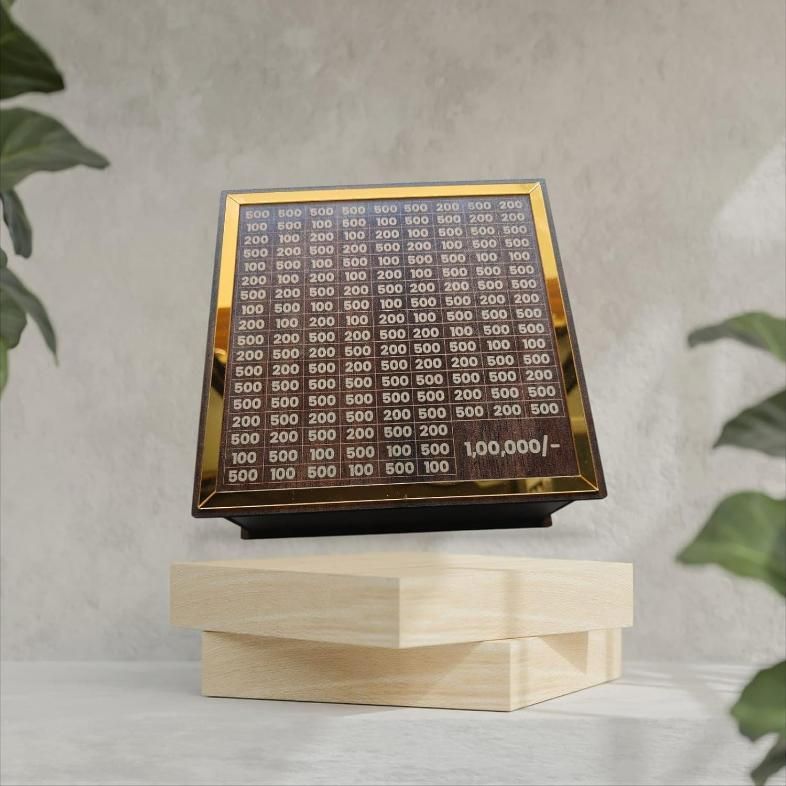 1 Lakh Savings Challenge Wooden Box